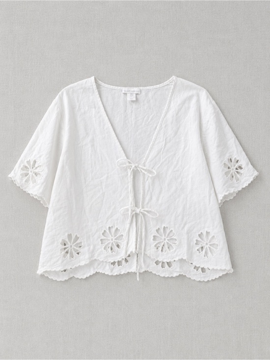 House of Harlow 1960 Sweaters - House of Harlow 1960 White Linen-Blend Top